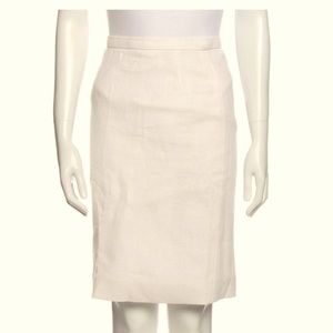 Dolce & Gabbana off white linen pencil skirt.